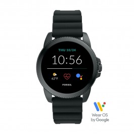 SMARTWATCH FOSSIL GEN 5E 44 MM STAINLESS STEEL DW11F2 BLUETOOTH NFC WIFI CINTURINO IN SILICONE NERO