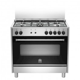 CUCINA A GAS LA GERMANIA AMS9 5C71 DX INOX 5 FUOCHI ACCENSIONE ELETTRONICA FORNO VENTILATO 115 L GRILL CLASSE A+ LA GERMANIA