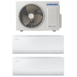 CLIMATIZZATORE / CONDIZIONATORE SAMSUNG DUAL SPLIT AJ040TXJ2KG + AR50F12C1BHN + AR50F09C1BHN 9000 + 12000 BTU INVERTER GAS R-32 POMPA DI CALORE DEUMIDIFICATORE WIFI CLASSE A+++ / A ++