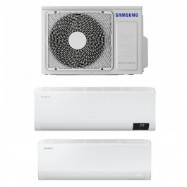 CLIMATIZZATORE / CONDIZIONATORE SAMSUNG DUAL SPLIT AJ040NCJ2EG + AR09TXFCAWKN (9000 BTU) + AR50F09C1BHN (9000 BTU) INVERTER GAS R32 DEUMIDIFICATORE CLASSE A++/A+