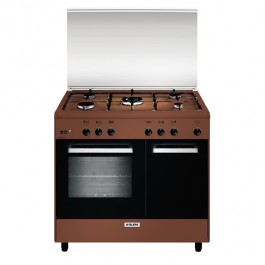 CUCINA GLEM AR965GC 90 CM 5 FUOCHI FORNO GAS 70 L + GRILL ELETTRICO LIBERA INSTALLAZIONE MARRONE CLASSE A