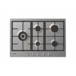 PIANO COTTURA ESSENZA CANDY CHG7WLWEX GAS 5 FUOCHI 75 CM GHISA INOX