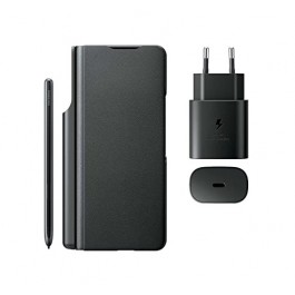 SAMSUNG FLIP COVER CON S PEN + CARICABATTERIE PER GALAXY Z FOLD 3 5G EF-FF92KKBEGEW NERO