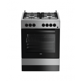 CUCINA A GAS BEKO FSS61DXMM 60x60 CM 71 L 4 FUOCHI INOX CLASSE A GARANZIA UFFICIALE