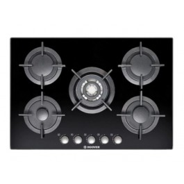 PIANO COTTURA HOOVER HGV75SQCB 75 CM GAS 5 FUOCHI GHISA VETROCERAMICA NERO