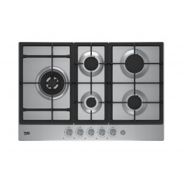 PIANO COTTURA BEKO HIAL 75235 SX 75 CM A GAS 5 FUOCHI INOX GRIGLIE IN GHISA