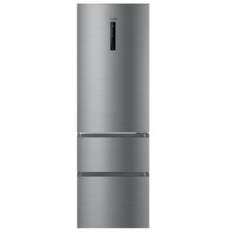 FRIGORIFERO COMBINATO 3D 60 SERIE 3 HAIER HTR3619ENMN 60 CM 3 PORTE 348 L NO FROST LIBERA INSTALLAZIONE ALLUMINIO / SILVER CLASSE E