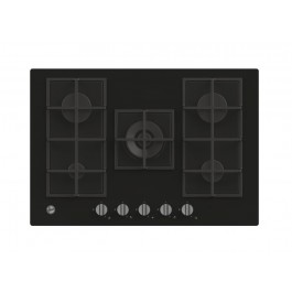 PIANO COTTURA HOOVER H-HOB 300 HVG74K3B 90 CM GAS 5 FUOCHI GRIGLIE IN GHISA VETRO TEMPERATO NERO