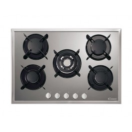 PIANO COTTURA CANDY PV 750 S X GAS 5 FUOCHI 75 CM ACCENSIONE ELETTRONICA CRISTALLO TEMPERATO INOX