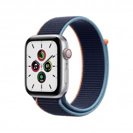 SMARTWATCH APPLE WATCH SE 44 MM GPS + CELLULAR CASSA IN ALLUMINIO SILVER CINTURINO SPORT LOOP DEEP NAVY / BLU