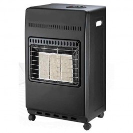 STUFA A GAS CON TURBOVENTOLA DCG GH10 VANO BOMBOLE FINO A 15 KG ACCENSIONE PIEZOELETTRICA 3 GRADI DI CALORE NERO CLASSE A