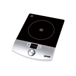 FORNELLO / PIASTRA ELETTRICA DA CUCINA A INDUZIONE ZEPHIR ZHC14 2000 W 10 LIVELLI DI ENERGIA CONTROLLO TOUCH NERO / SILVER