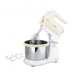 SBATTITORE ELETTRICO VINTAGE ZEPHIR ZHC467C CON CIOTOLA AUTO ROTANTE IN ACCIAIO 500 W 3 L 5 VELOCITA' CON TURBO CREMA