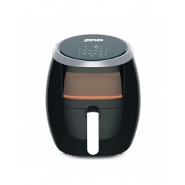 FRIGGITRICE AD ARIA ZEPHIR ZHC60N 6 L 1800 W DOPPIO CESTELLO ESTRAIBILE 8 PROGRAMMI AUTOMATICI TIMER SPEGNIMENTO AUTOMATICO NERO
