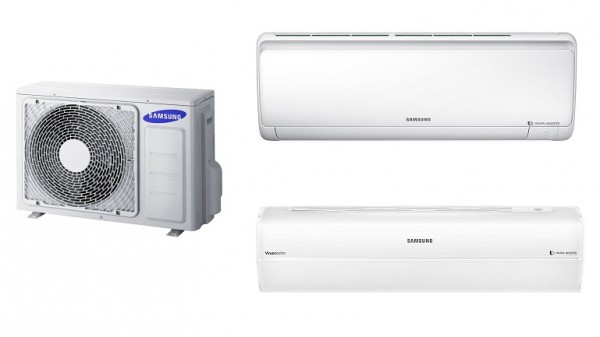 CLIMATIZZATORE / CONDIZIONATORE BAR - HOTEL SAMSUNG DUAL SPLIT N.1 AJ050FCJ2EH + N.1 AR09KSFPEWQNET (9000 BTU) + N.1 AR12HSSFBWKN (12000 BTU) INVERTER SMART WIFI POMPA DI CALORE GAS R410A