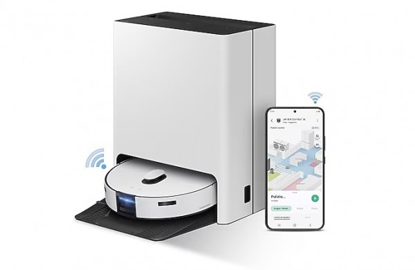 ROBOT ASPIRAPOLVERE SAMSUNG JET BOT COMBO AI VR7MD97714G LAVA E ASPIRA 0,25 L 70 W 4 MODALITA' DI PULIZIA SMART WIFI DIGITAL INVERTER CLEAN STATION SATIN GREIGE