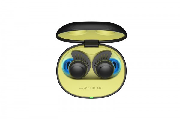 CUFFIE / AURICOLARI LG TONE FREE FIT DTF7Q WIRELESS BLUETOOTH CUSTODIA UVnano NERO / GIALLO