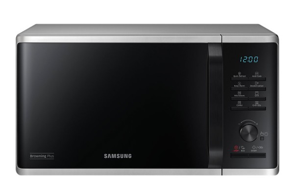 FORNO MICROONDE SAMSUNG MG23K3515AS GRILL 23 L 800 W 6 LIVELLI DI POTENZA ECO MODE DISPLAY LED LIBERA INSTALLAZIONE SILVER