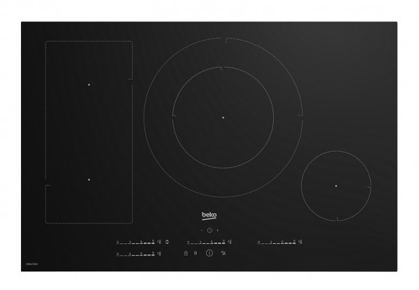 PIANO COTTURA BEKO HII 84700 UFT 80 CM A INDUZIONE 4 FUOCHI INDYFLEX 9 LIVELLI DI COTTURA VETRO NERO