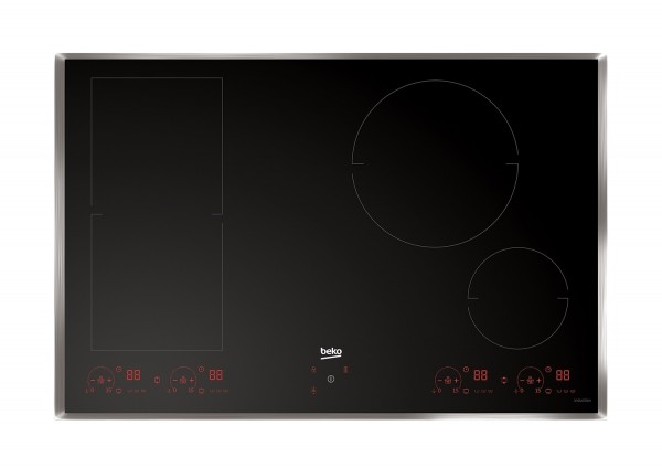 PIANO COTTURA BEKO HII 84800 FHTX 80 CM A INDUZIONE 4 FUOCHI INDYFLEX 15 LIVELLI DI COTTURA COMANDI TOUCH VETRO NERO
