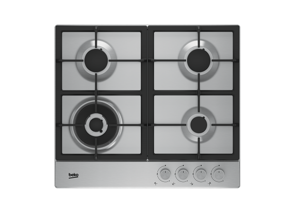 PIANO COTTURA BEKO HAW642C5SX 60 CM A GAS 4 FUOCHI INOX GHISA GARANZIA UFFICIALE