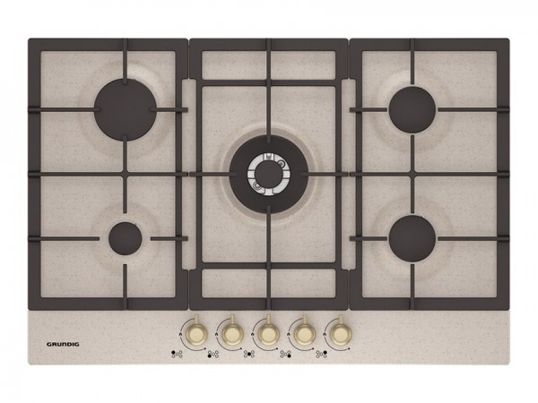 PIANO COTTURA GRUNDIG GIGA 7235250 AVR 75 CM A GAS 5 FUOCHI AVENA GHISA