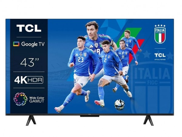 TV 43" TCL 43P79B LED 4K ULTRA HD SMART WIFI GOOGLE TV 2800 PPI HDMI USB TITANIO