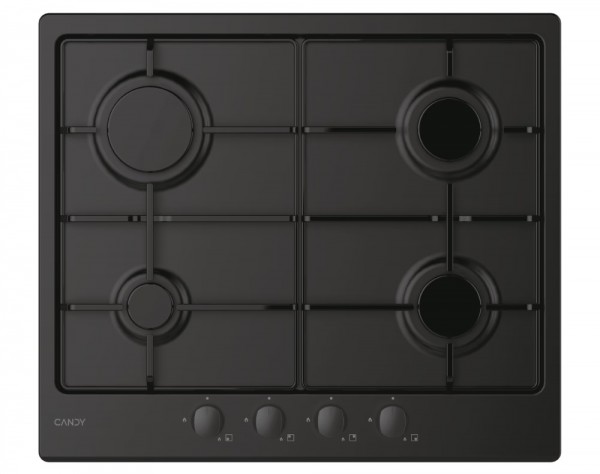 PIANO COTTURA IDEA CANDY CHW6BRBB 4 FUOCHI 60 CM GRIGLIE SMALTATE NERO