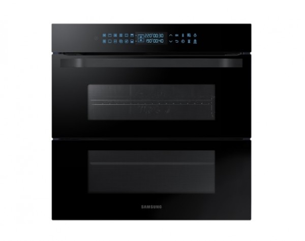 FORNO ELETTRICO PIROLITICO SAMSUNG AD INCASSO NV75R7676RB DUAL COOK FLEX DOPPIA PORTA 60 CM 75 L 1200 W GRILL PULIZIA A VAPORE 50 PRORAMMI AUTOMATICI NERO CLASSE A+