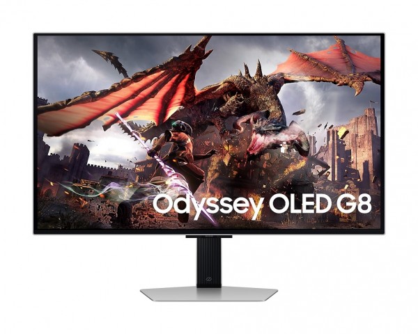 MONITOR GAMING ODYSSEY OLED G8 UHD SAMSUNG 32" LS32DG800SUXEN 0.03 MS 240 HZ SMART HDMI HUB USB BLUETOOTH HDR10 ALTOPARLANTE SILVER