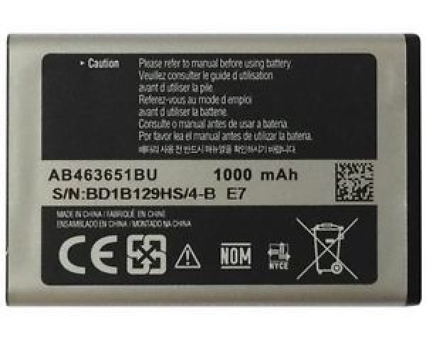 BATTERIA RICARICABILE LI-ION ORIGINALE SAMSUNG AB463651BU PER GT C6112, GT E2222, GT C3222, GT C3322 1000mAh *** SPEDIZIONE GRATIS ***