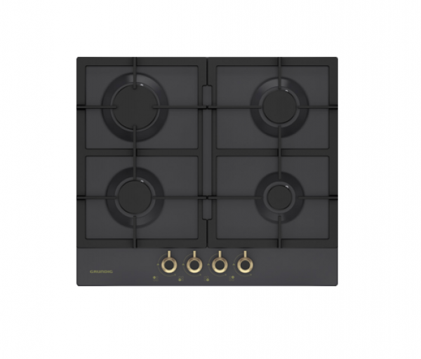 PIANO COTTURA GRUNDIG GIGA 6234050 AR 60 CM A GAS 4 FUOCHI NERO GHISA