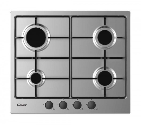 PIANO COTTURA CANDY CMPG60 GAS 4 FUOCHI 60 CM ACCENSIONE ELETTRONICA INOX