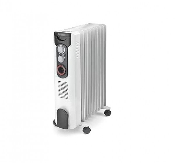 RADIATORE AD OLIO / TERMOSIFONE PORTATILE CALDORAD 9TT (99617) OLIMPIA SPLENDID 9 ELEMENTI 2000 + 400 W 2 LIVELLI DI POTENZA + FUNZIONE ECO BIANCO
