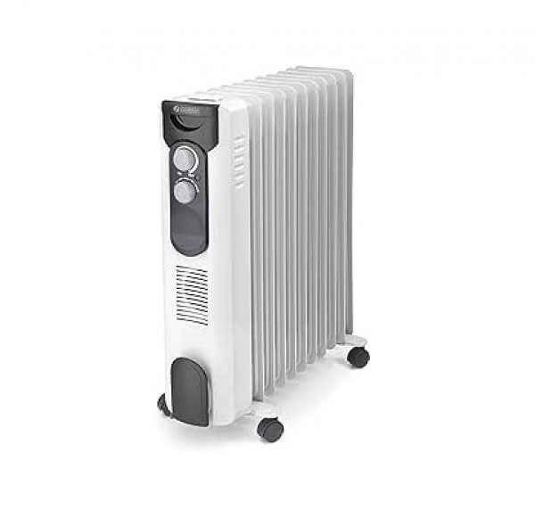 RADIATORE AD OLIO / TERMOSIFONE PORTATILE CALDORAD 11 ELEMENTI RISCALDANTI (99618) OLIMPIA SPLENDID 2500 W 2 LIVELLI DI POTENZA + FUNZIONE ECO BIANCO