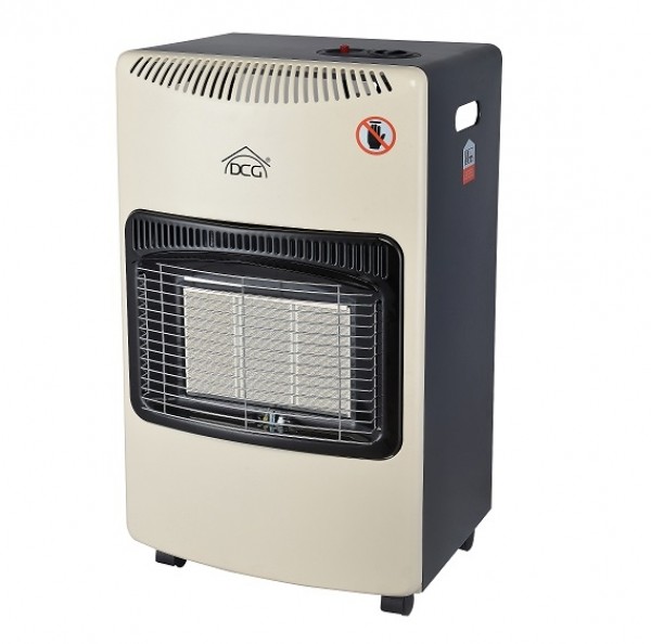 STUFA A GAS INFRAROSSI PORTATILE DCG GH02_C 3 PIASTRE IN CERAMICA BOMBOLA FINO A 15 KG CREMA