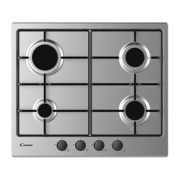 PIANO COTTURA CANDY CM6PBRX GAS 4 FUOCHI 60 CM GRIGLIE IN GHISA INOX