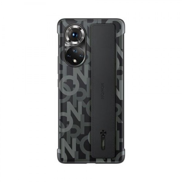 COVER PROTETTIVA IN POLIURETANO CON CINTURINO DA POLSO 51994686 PER SMARTPHONE HONOR 50 NERO