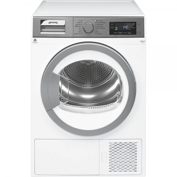 ASCIUGATRICE SMEG DHT83LIT 8 KG CARICO FRONTALE CONDENSAZIONE POMPA DI CALORE INVERTER 16 PROGRAMMI LIBERA INSTALLAZIONE CLASSE A+++