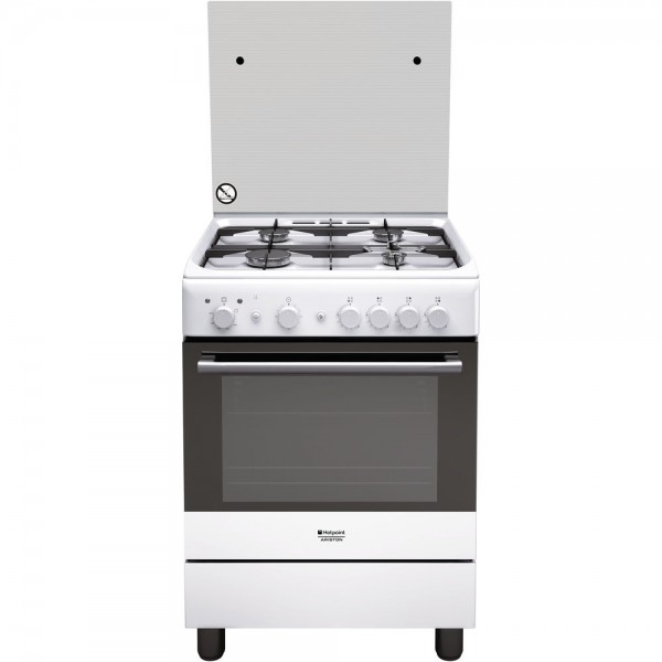 CUCINA A GAS HOTPOINT ARISTON H6GG1F (W) IT BIANCO 4 FUOCHI 60 CM 62 L GRILL LIBERA INSTALLAZIONE CLASSE A 24 MESI