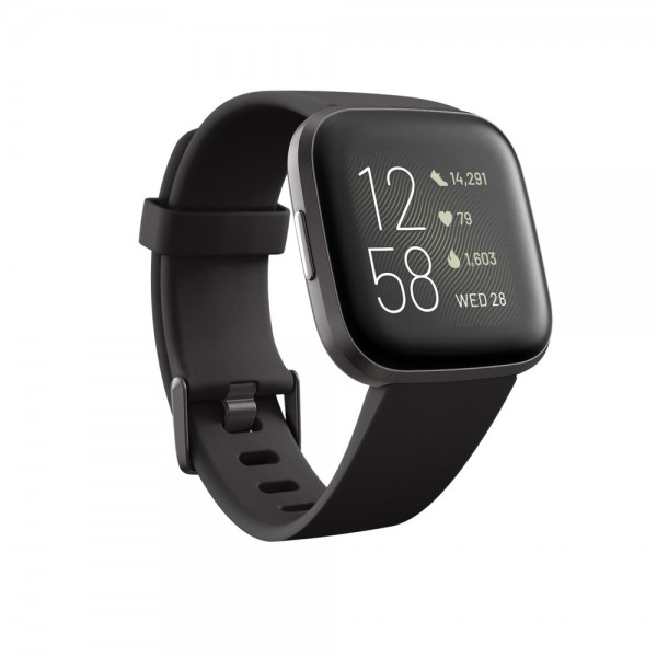 SMARTWATCH FITNESS FITBIT VERSA 2 DISPLAY 1.4 AMOLED NERO / ALLUMINIO CARBONE
