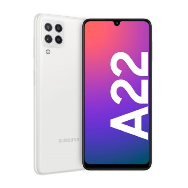 SMARTPHONE SAMSUNG GALAXY A22 SM A225F DUAL SIM 128 GB OCTA CORE 6.4" QUATTRO FOTOCAMERE 4G LTE WIFI BLUETOOTH BIANCO