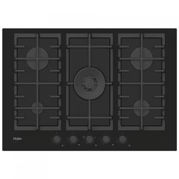 PIANO COTTURA HAIER SERIES 2 HAVG75S2B GAS 5 FUOCHI 75 CM GRIGLIE IN GHISA NERO
