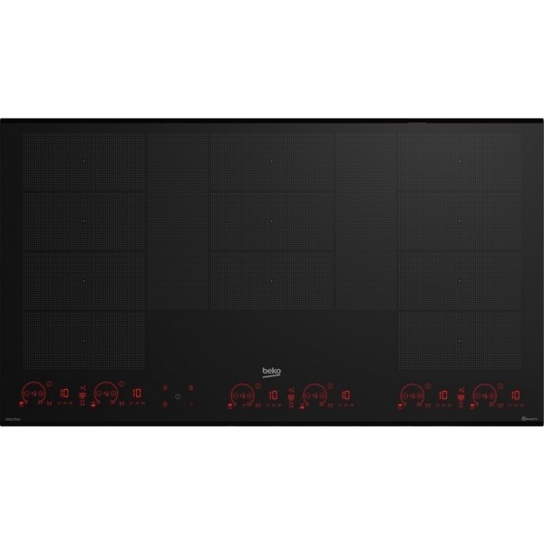 PIANO COTTURA BEKO HII98810NT 90 CM A INDUZIONE 11 FUOCHI INDYFLEX+ 15 LIVELLI DI COTTURA COMANDI TOUCH VETROCERAMICA NERO