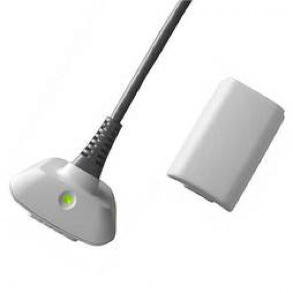 PLAY & CHARGE KIT EAXUS CARICATORE PER XBOX 360 2100 mAH BIANCO