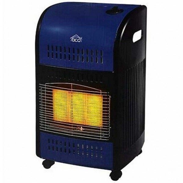 STUFA A GAS GPL INFRAROSSI PORTATILE DCG GH04 B PIASTRE IN CERAMICA 4.2 KW ACCENSIONE PIEZOELETTRICA BOMBOLA FINO A 15 KG BLU