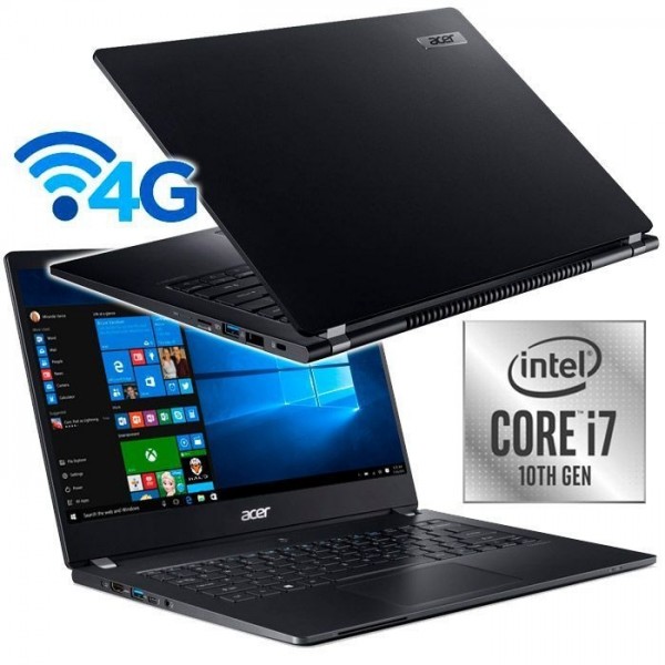 NOTEBOOK ACER TRAVELMATE P6 TMP614-51-G2-790A 14" INTEL CORE I7 10510U 16 GB DDR4 512 GB NVMe SSD INTEL UHD GRAPHICS 4G LTE WEBCAM WINDOWS 10 PRO