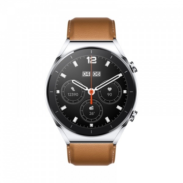 SMARTWATCH XIAOMI WATCH S1 M2112W1 1.43" AMOLED GPS BLUETOOTH WIFI SILVER DOPPIO CINTURINO (PELLE MARRONE + GOMMA GRIGIO)