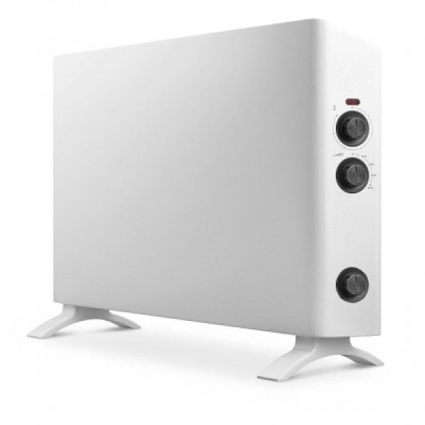 STUFETTA ELETTRICA / TERMOCONVETTORE DA PAVIMENTO ZEPHIR ZCV2005TTB 2 LIVELLI DI POTENZA 2000 W TERMOSTATO REGOLABILE TURBOVENTILATO TIMER BIANCO