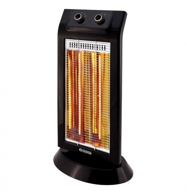 STUFA INFRAROSSI OLIMPIA SPLENDID 99579 CARBON BLACK 1100 W 2 LIVELLI DI POTENZA OSCILLAZIONE 90° NERO